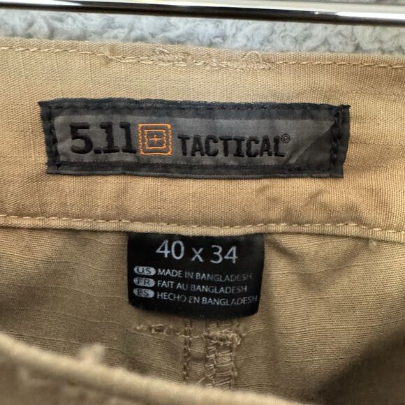 5.11 Tactical Pants Mens 40x34 Brown Cargo Ripstop Relaxed Workwear Utility - Picture 3 of 11
